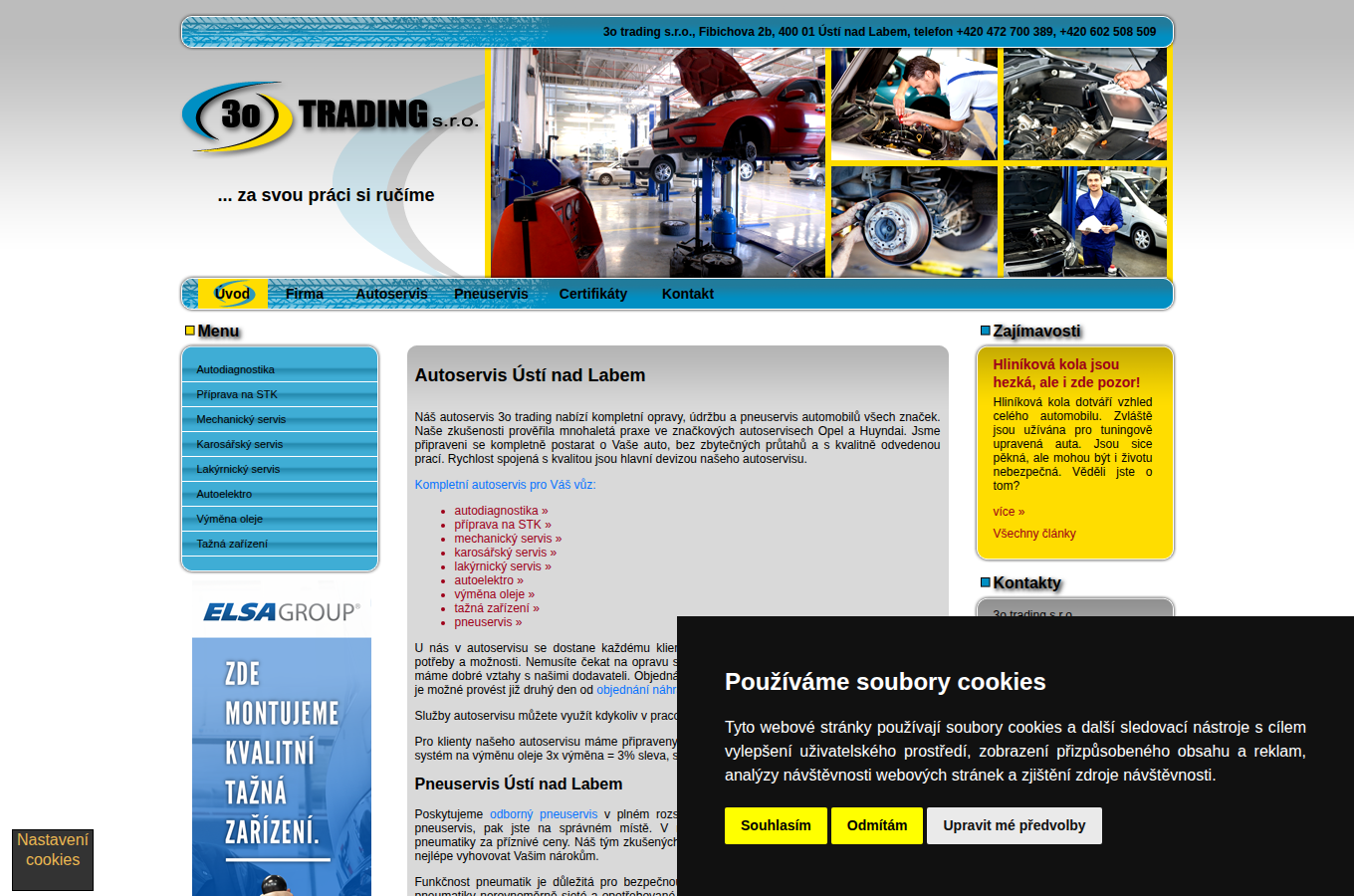 Současný web 3O Trading – Autoservis Ústí nad Labem na počítači