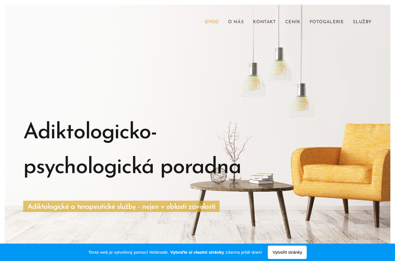 Současný web Adiktologicko-psychologická poradna na počítači