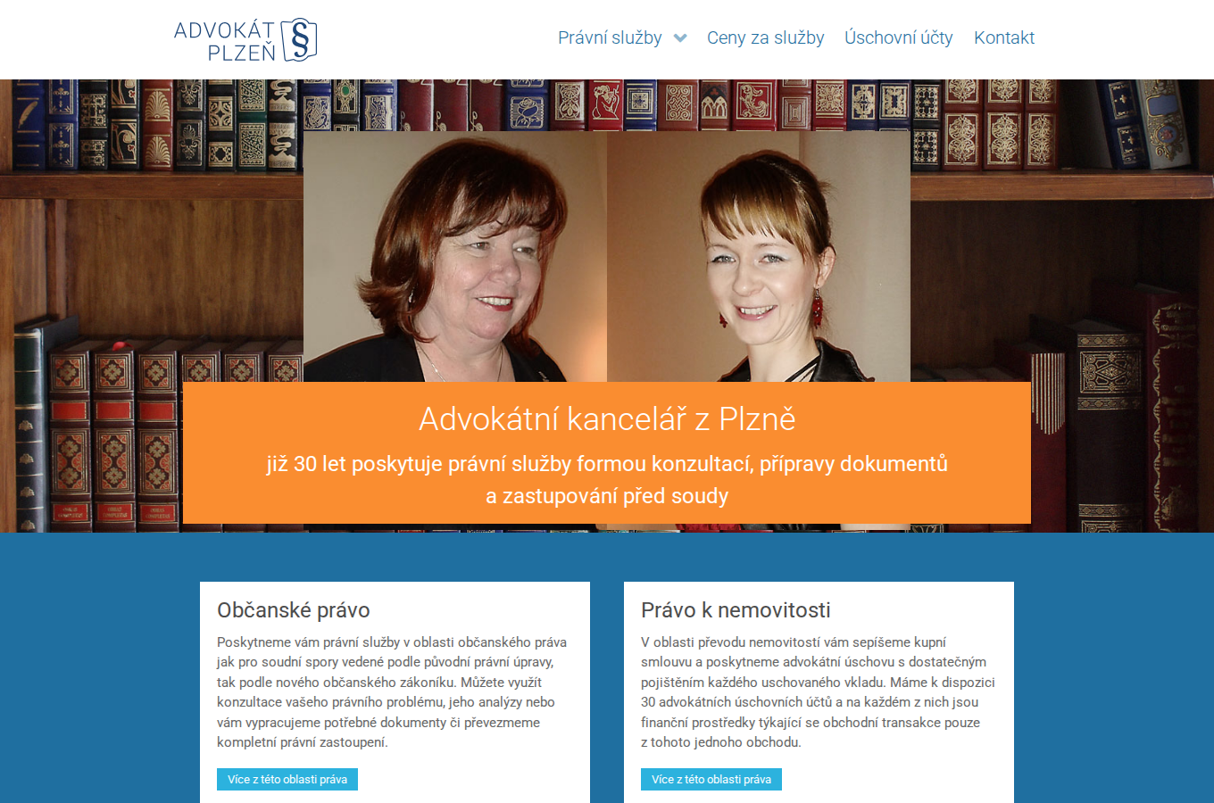 Současný web Advokátní kancelář JUDr. Pařížské, Plzeň - právník v Plzni na počítači