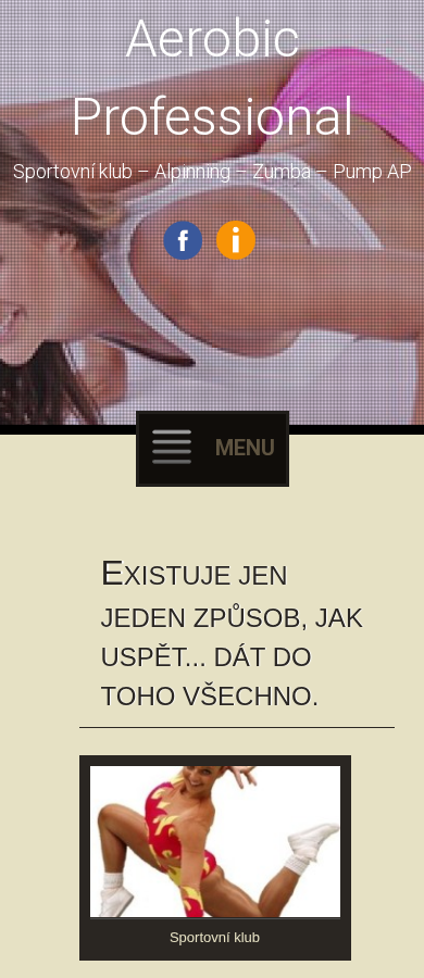 Současný web Aerobic Professional na mobilu