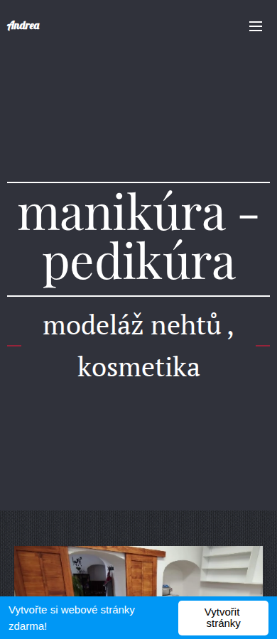 Současný web Andrea Salon na mobilu