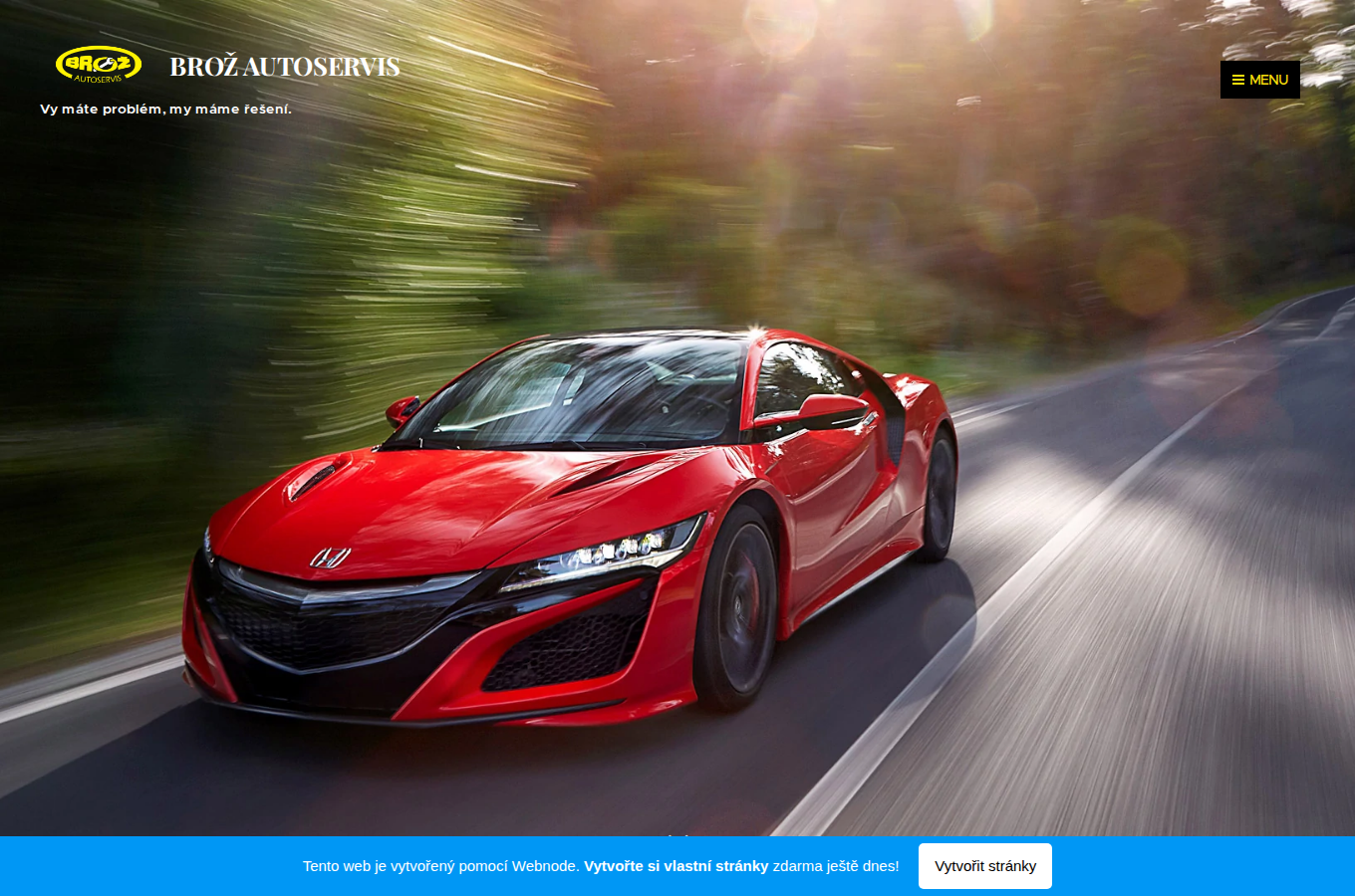 Současný web Autoservis Brož na počítači