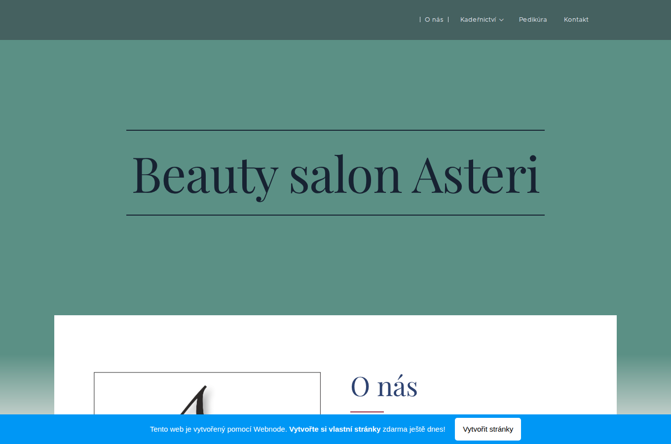 Současný web Beauty Salon Asteri na počítači