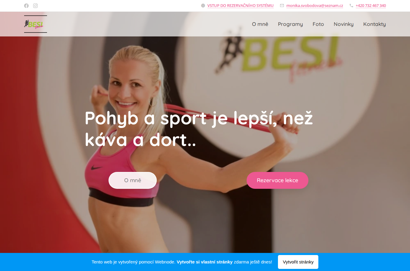 Současný web BESIFITNESS.cz na počítači