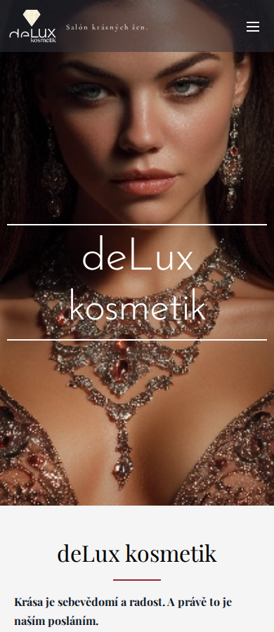 Současný web Delux Kosmetik na mobilu