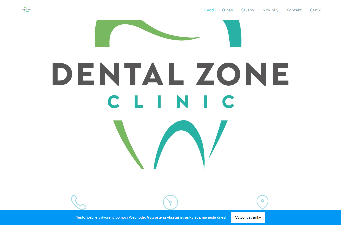 Současný web Dental Zone Clinic na počítači