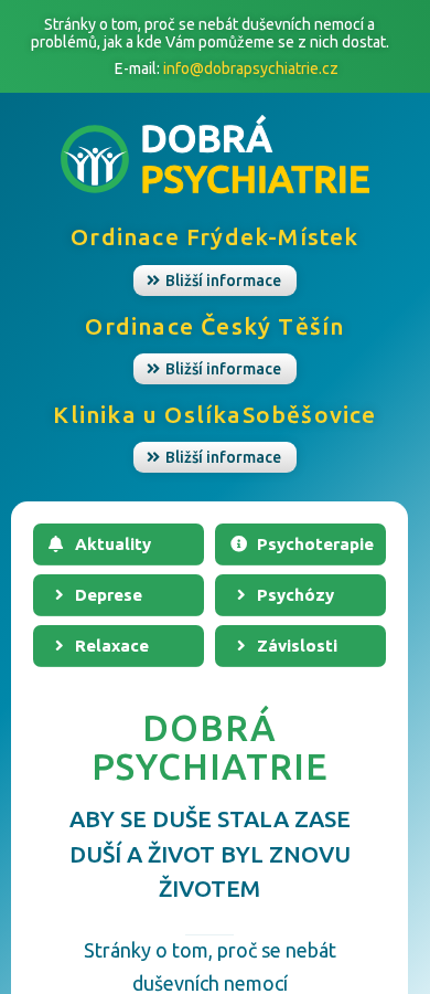 Současný web Dobrá psychiatrie na mobilu
