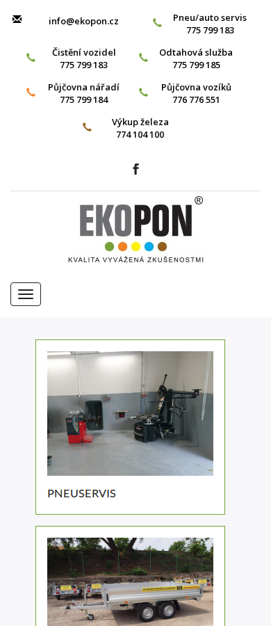 Současný web EKOPON autoservis Brno na mobilu