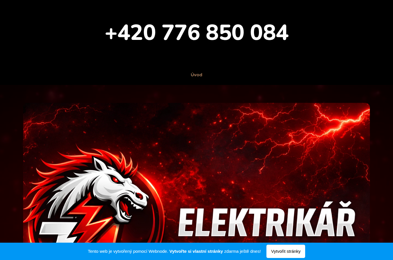 Současný web Elektrikář Pardubice Lipavský na počítači