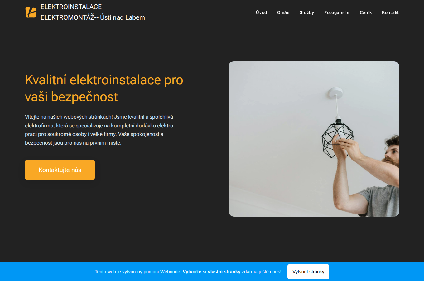 Současný web Elektroinstalace Borščenkovi na počítači