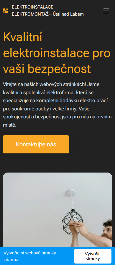 Současný web Elektroinstalace Borščenkovi na mobilu