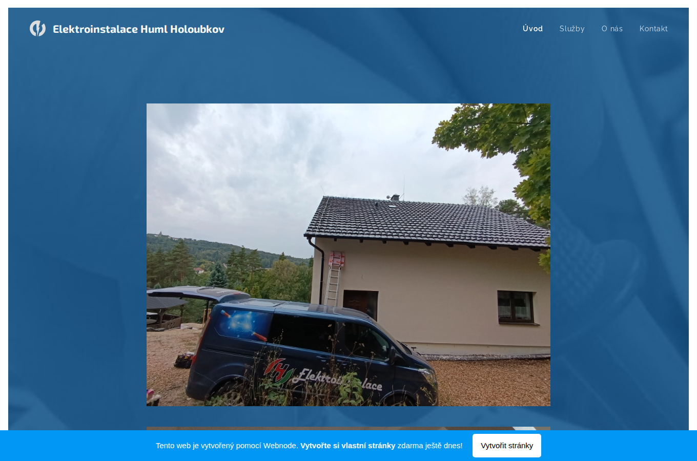 Současný web Elektroinstalace Huml Holoubkov na počítači