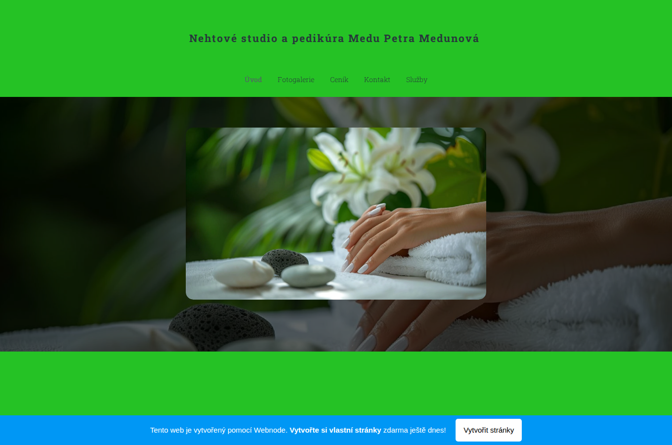 Současný web Gelové nehty, manikúra a pedikúra MEDU na počítači