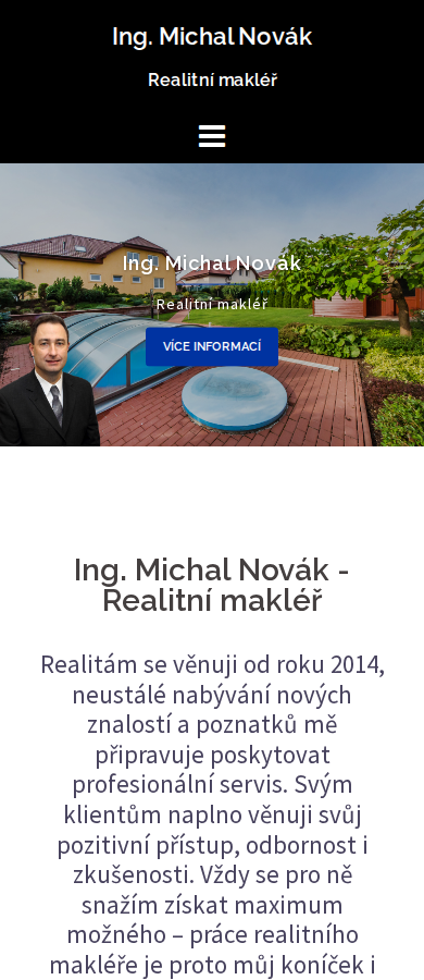 Současný web Ing. Michal Novák na mobilu