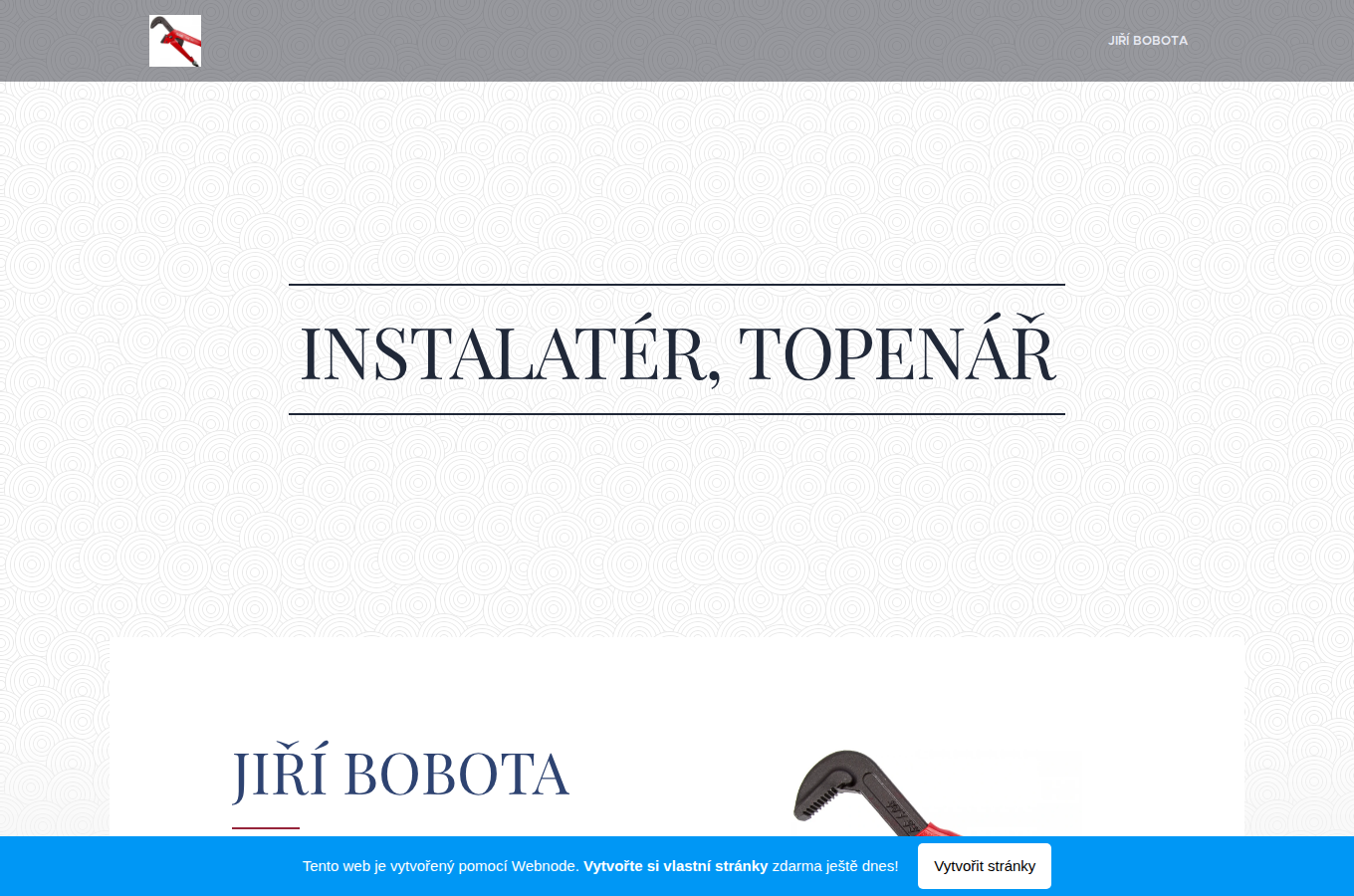 Současný web Instalatér topenář Jablonec Bobota na počítači