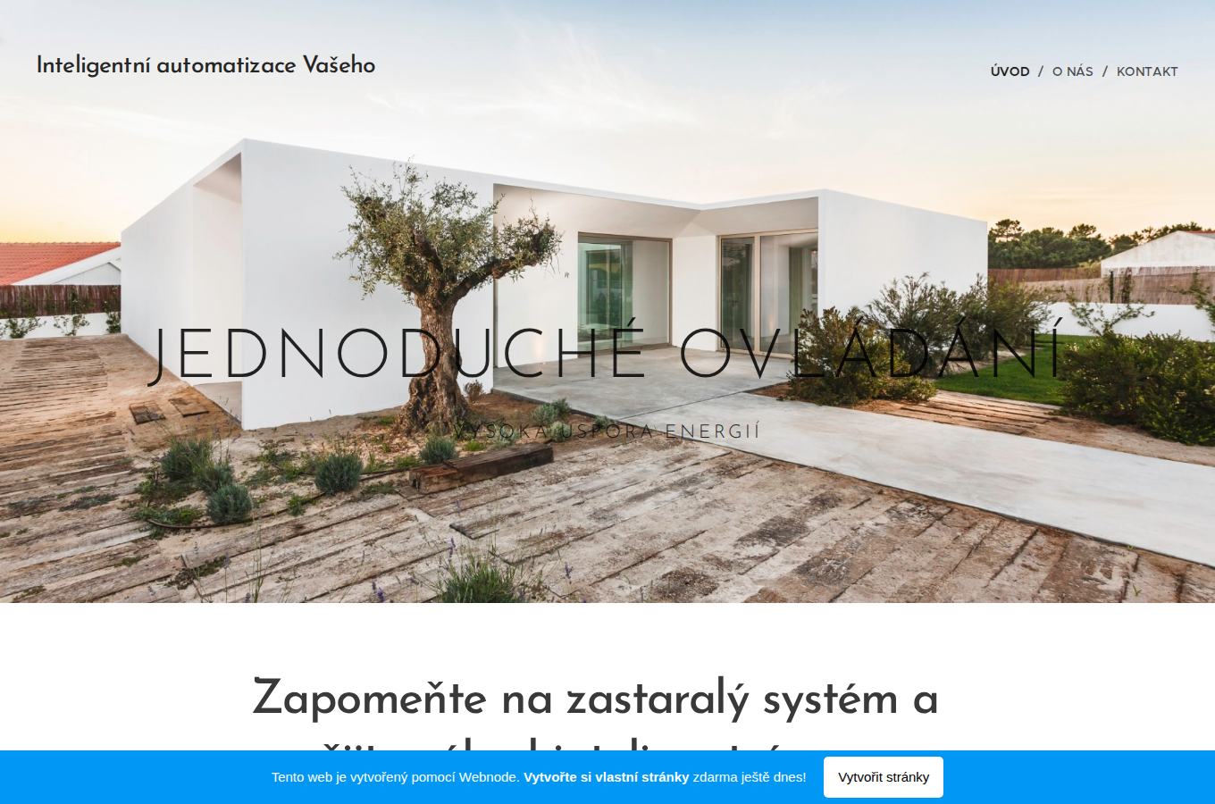 Současný web Inteligentní elektroinstalace na počítači