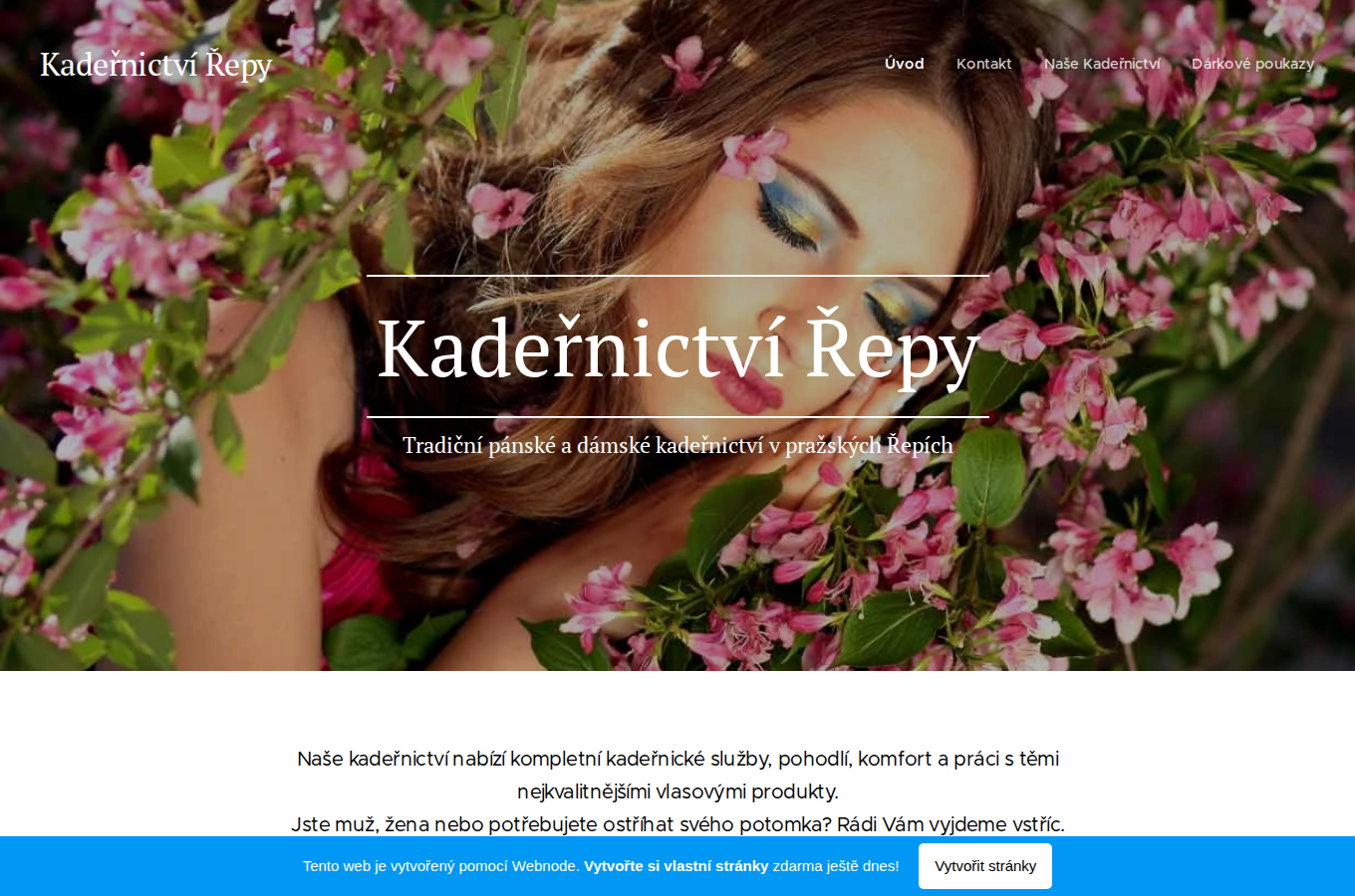 Současný web Kadeřnictví Řepy - To nejlepší pro Vaše vlasy na počítači