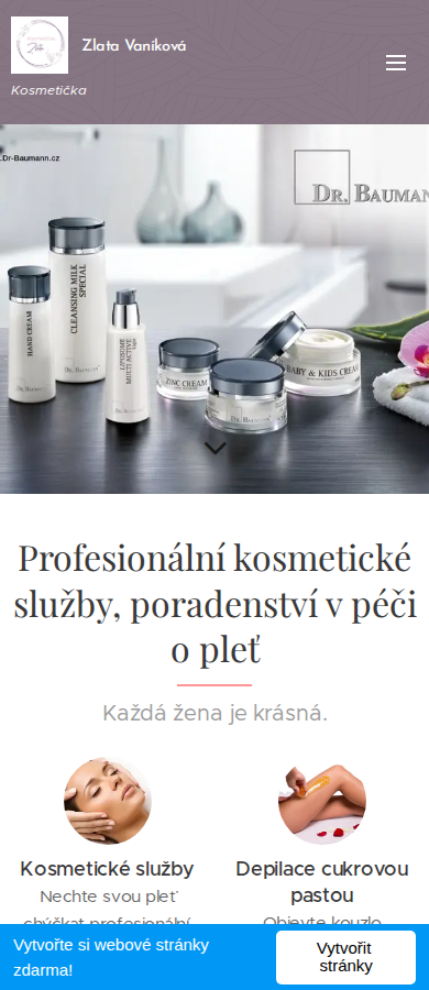 Současný web Každá žena je krásná na mobilu