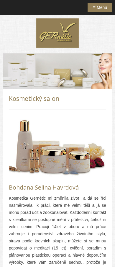 Současný web Kosmetický salon Bohdana Havrdová na mobilu