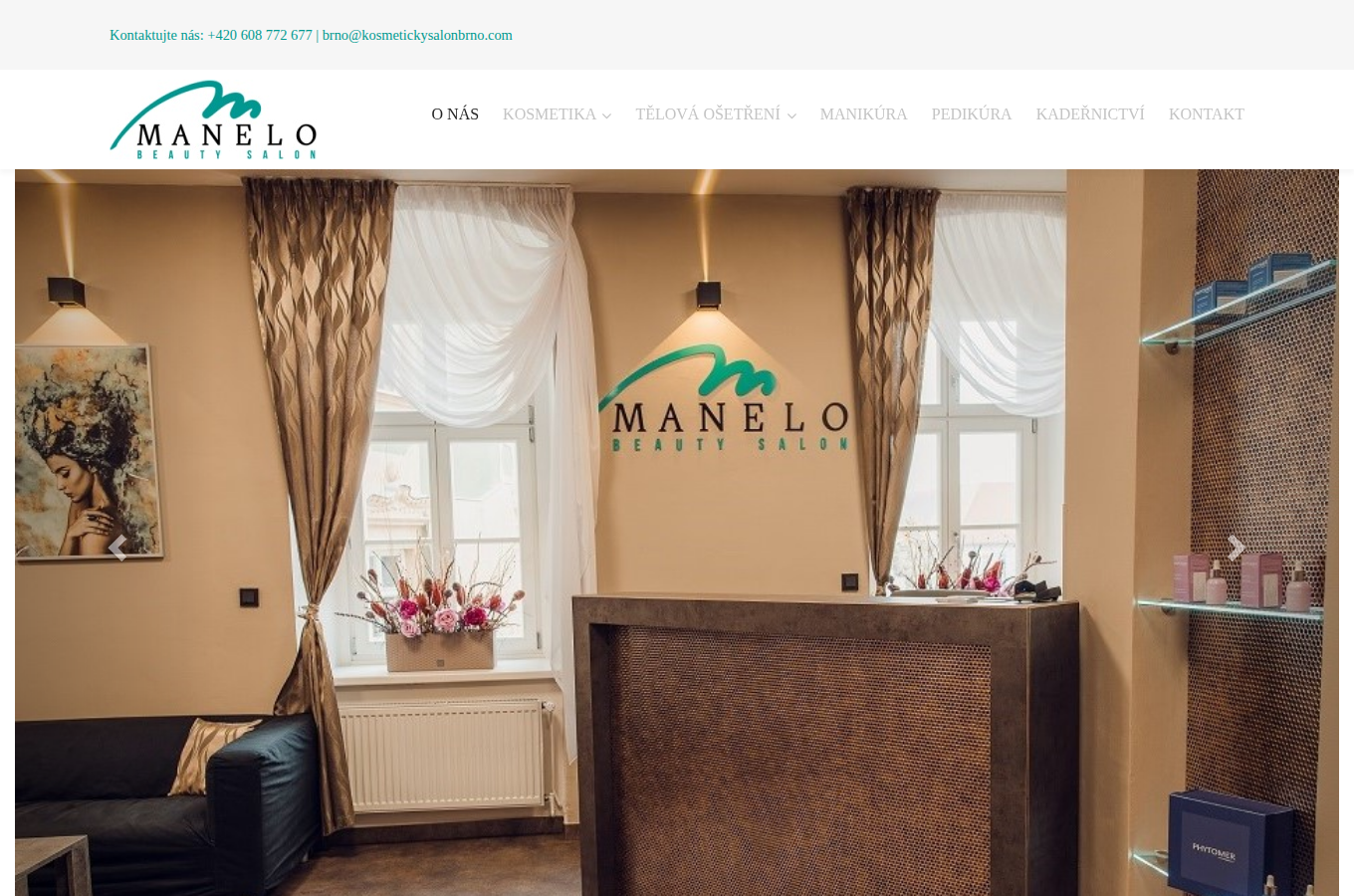 Současný web Kosmetický salon Manelo na počítači