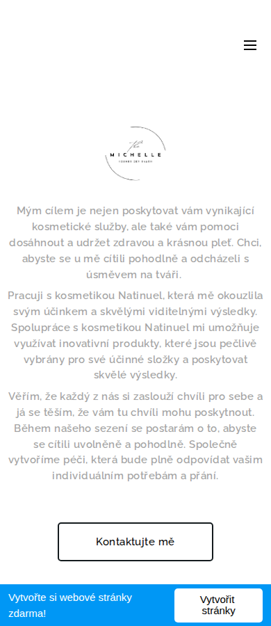 Současný web Kosmetický salon Michelle na mobilu