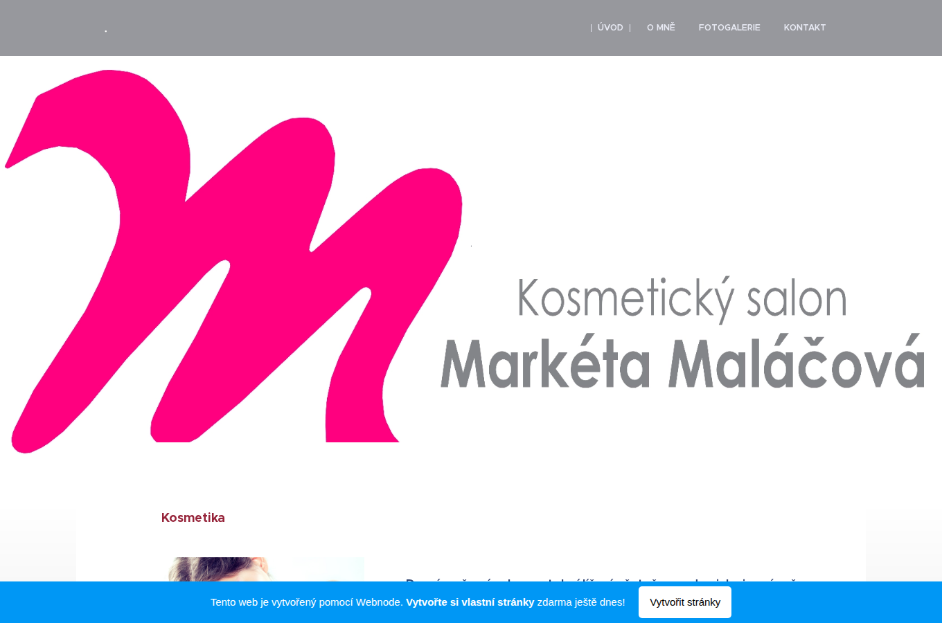 Současný web Kosmetika Chýně na počítači