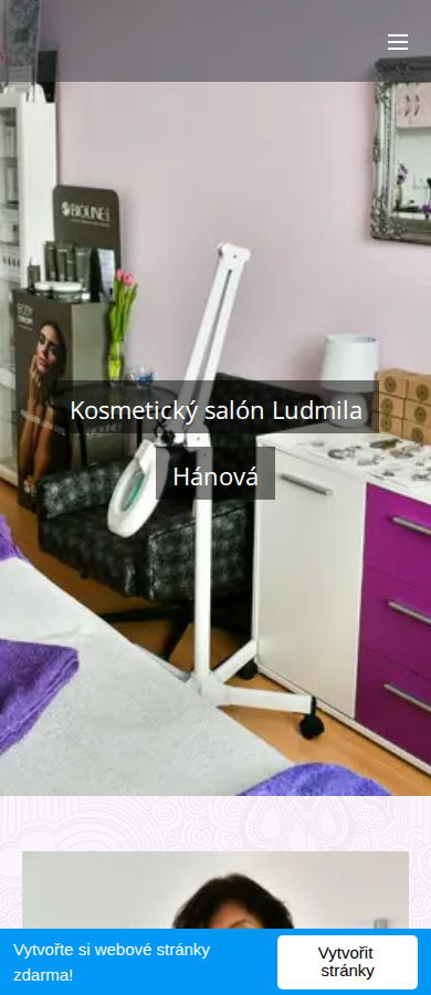 Současný web Kosmetika Hanová Zlín na mobilu