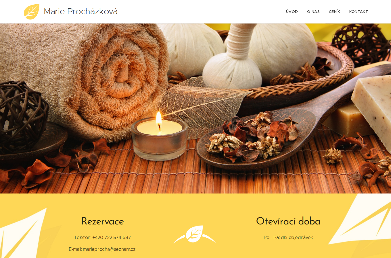 Současný web Kosmetika Marie Brno na počítači