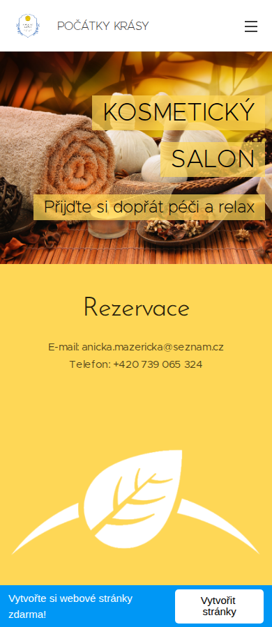 Současný web Kosmetika Počátky krásy na mobilu