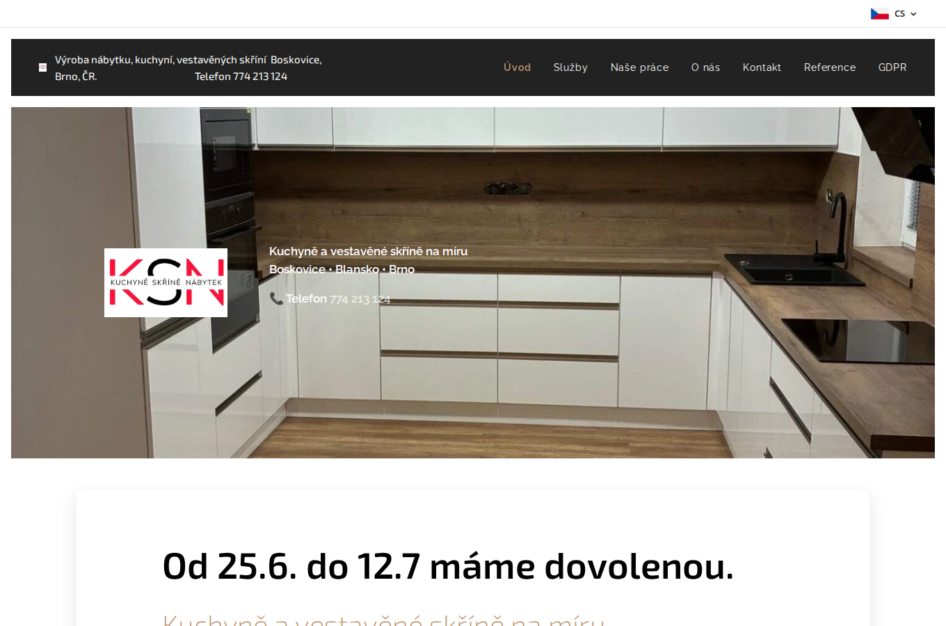 Současný web Kuchyně skříně obložky na počítači