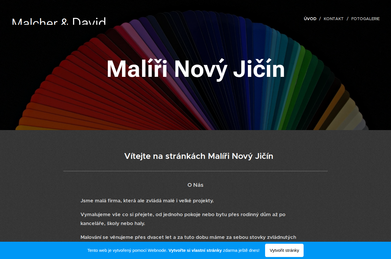Současný web Malíři Nový Jičín na počítači
