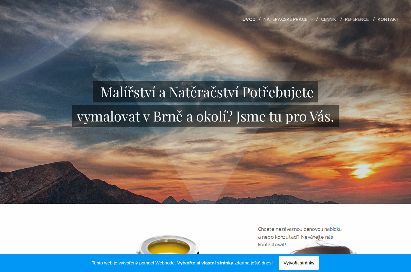 Současný web Malířské práce Ladislav Mezzey na počítači