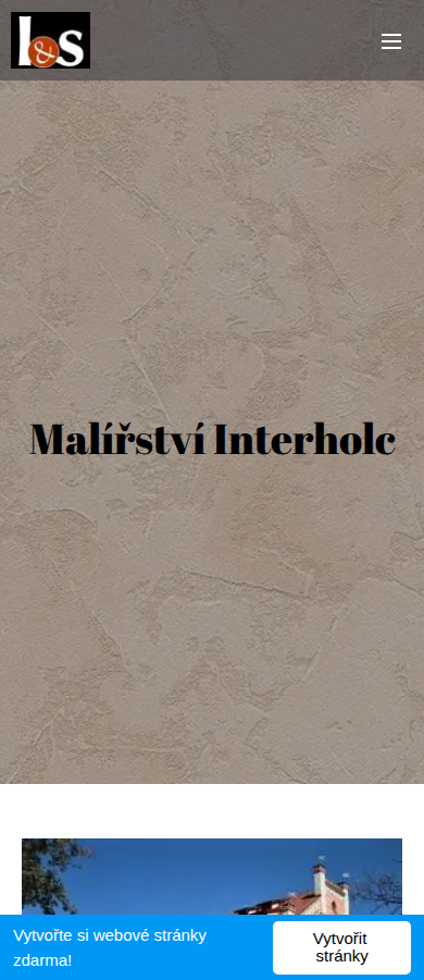 Současný web Malířství Interholc na mobilu