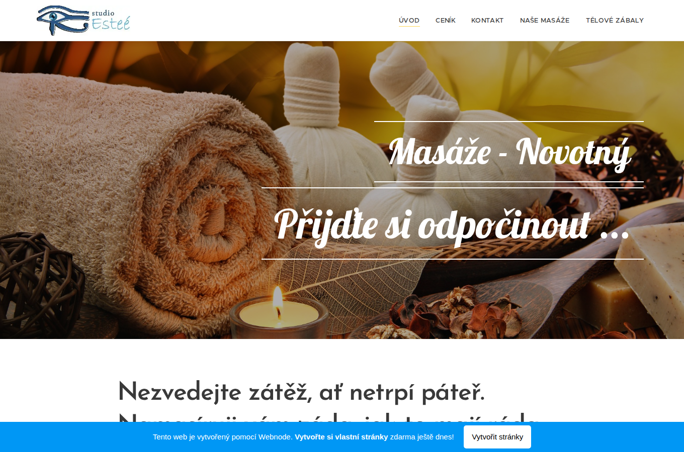 Současný web Masáže a kosmetika George N. na počítači