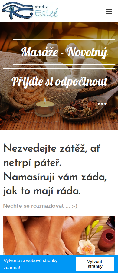 Současný web Masáže a kosmetika George N. na mobilu