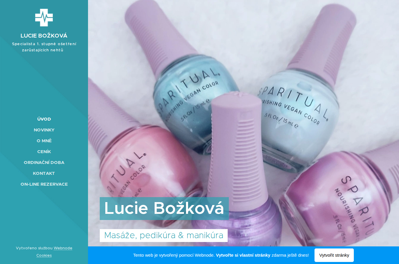 Současný web Masáže pedikúra manikúra Šitbořice na počítači