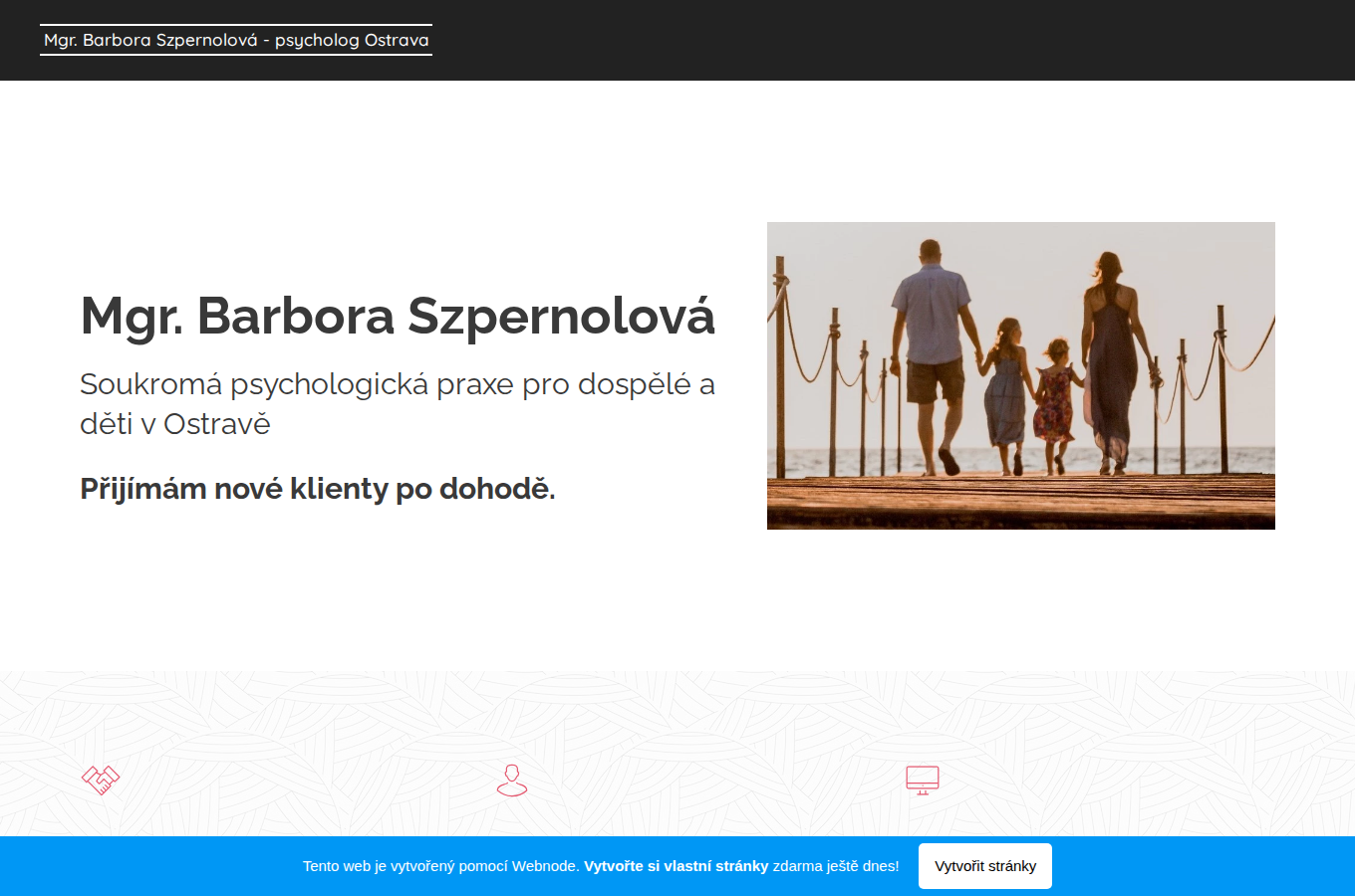 Současný web Mgr. Barbora Szpernolová na počítači