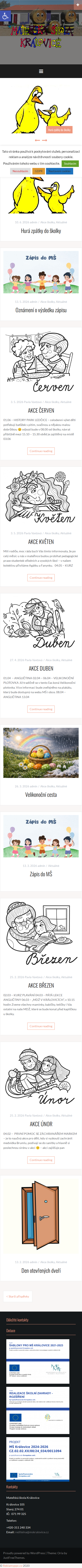 Současný web MŠ Královice na mobilu