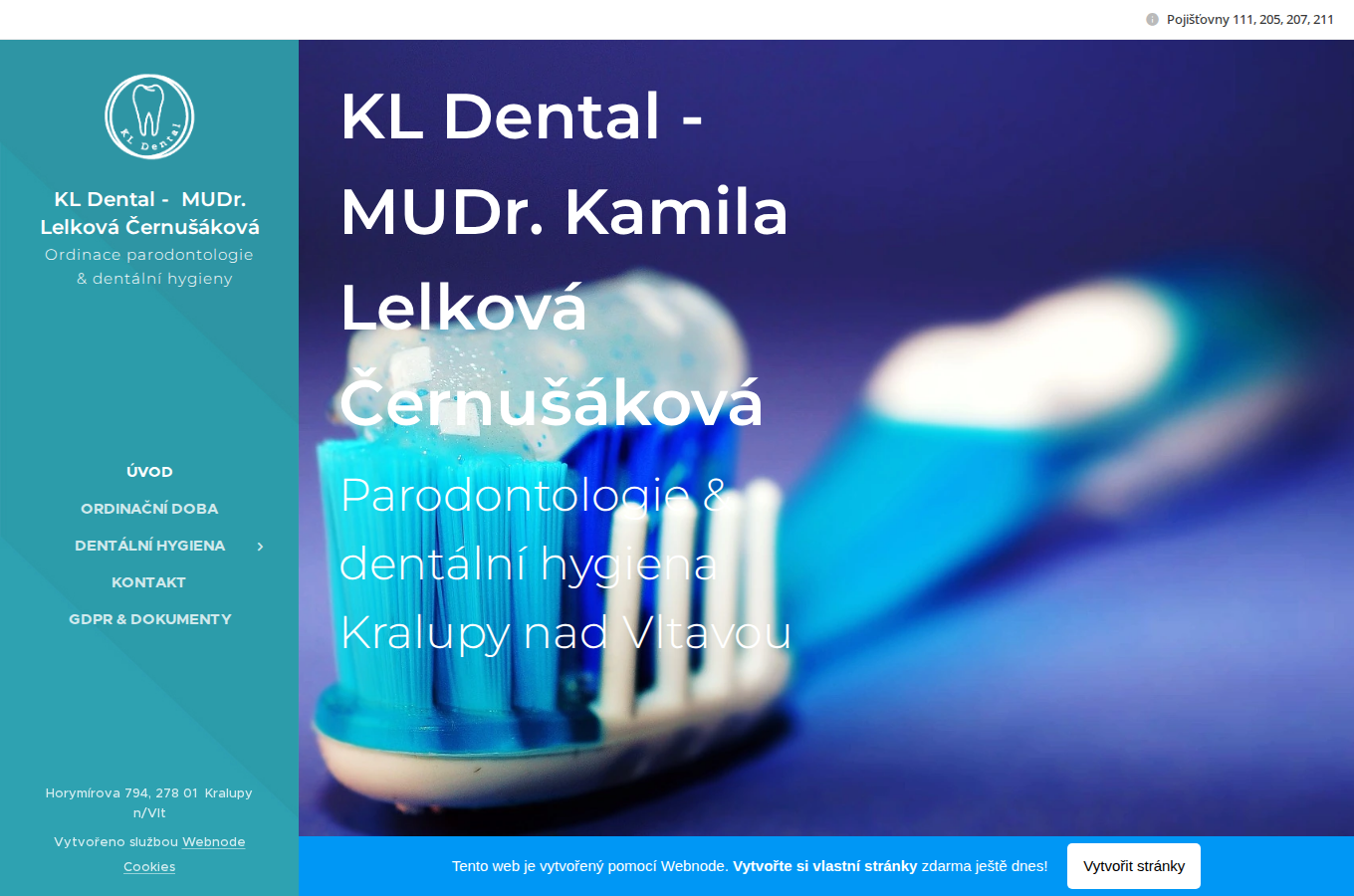 Současný web MUDr. Lelková a Černušáková zubní ordinace na počítači