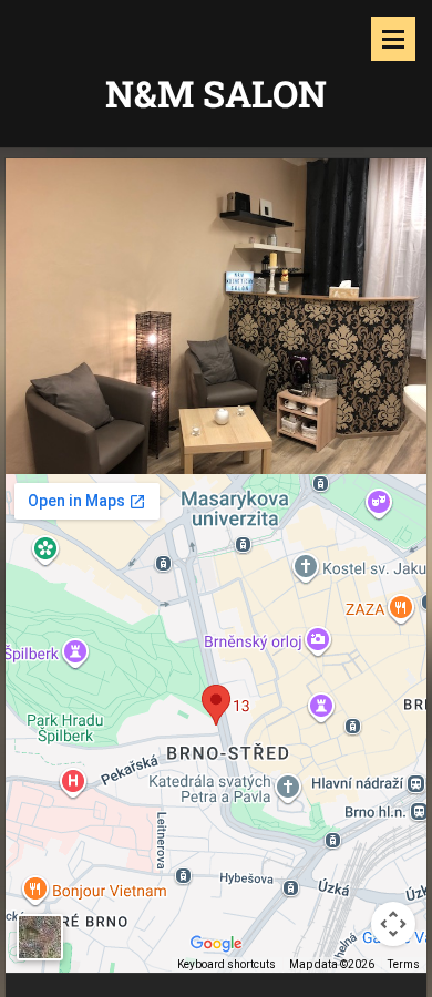 Současný web N&M KOSMETICKÝ SALON na mobilu