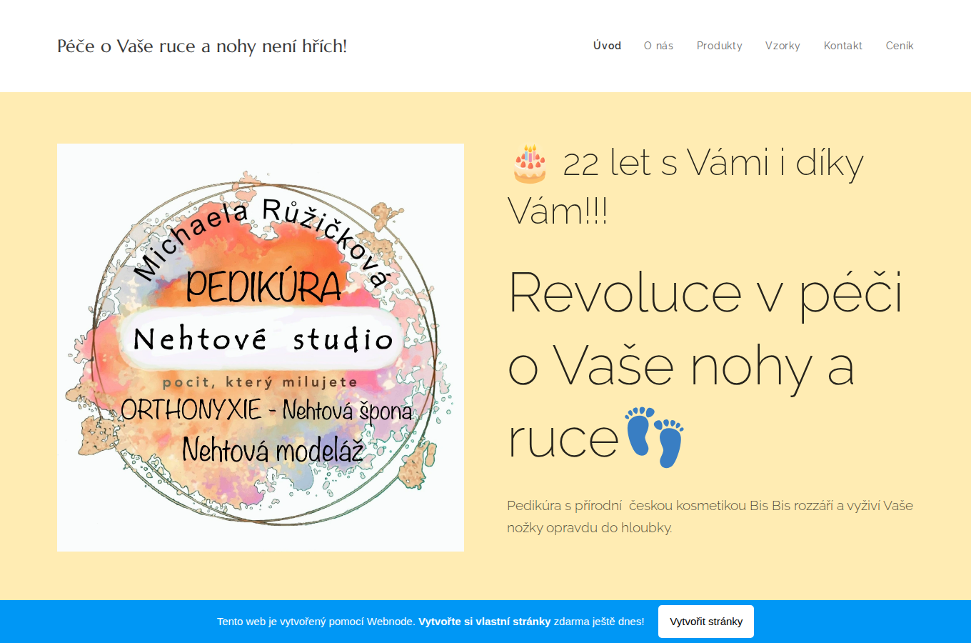 Současný web Nehtování studio Nymburk na počítači