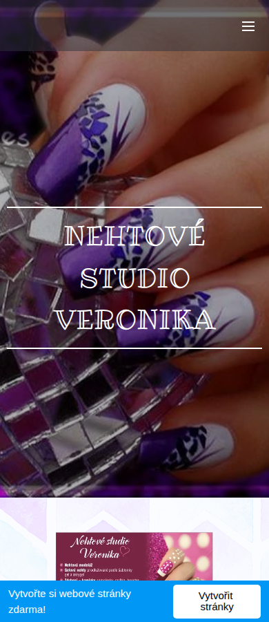 Současný web Nehtové studio Veronika na mobilu