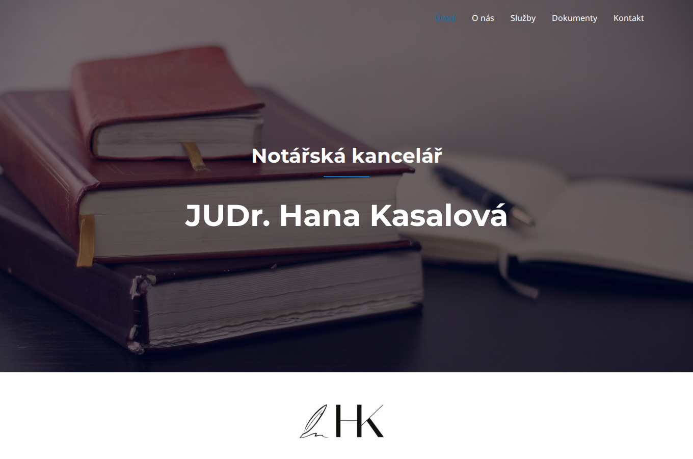 Současný web Notářská kancelář JUDr. Hana Kasalová na počítači