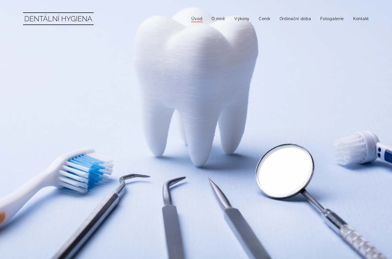Současný web Ordinace dentální hygieny Biličková na počítači