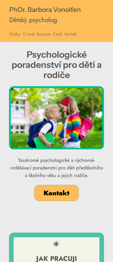 Současný web PhDr. Barbora Vonolfen » Psychologické poradenství pro děti a rodiče na mobilu