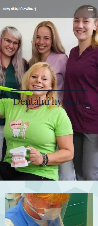 Současný web Profesionální dentální hygiena Adriana Adamovská na mobilu