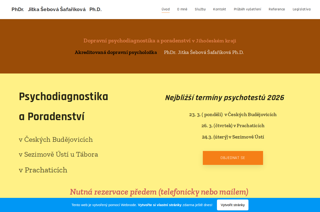 Současný web PSYCHOdiagnostika na počítači