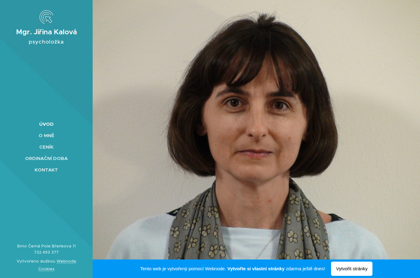 Současný web Psycholog Brno Mgr. Jiřina Kalová na počítači