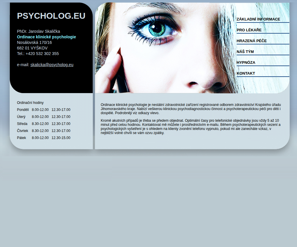 Současný web PSYCHOLOG.EU na mobilu