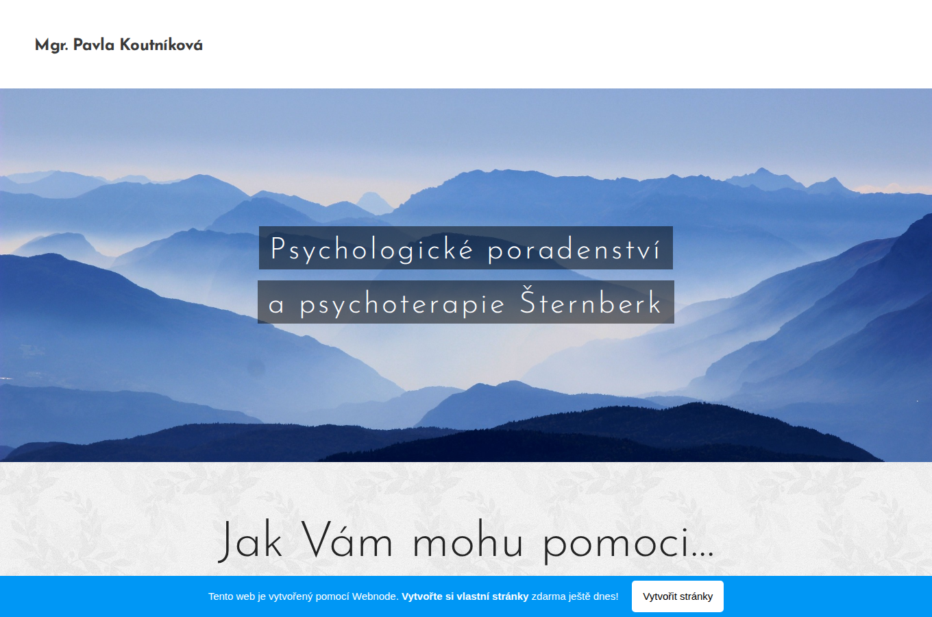 Současný web Psycholog Šternberk na počítači